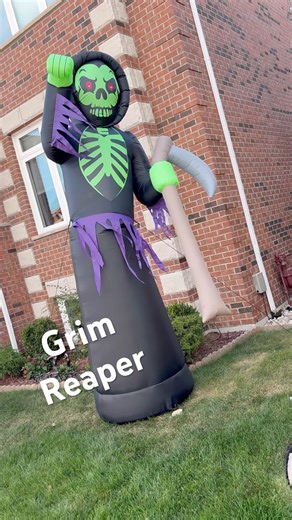 GRIM REAPER HAUNTED GHOST HALLOWEEN LIFE SIZE INFLATABLES IN REAL LIFE ON DISPLAY #inflatables
