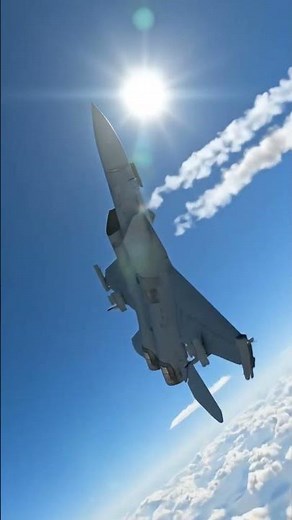 The fighter jet performs sharp maneuvers in the air.