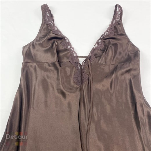 Vintage Early 2000s Brown Satin Lingerie Slip - Etsy