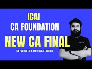 ICAI - CA Foundation is NEW CA Final I Plan Accordingly #ctcclasses #cafoundationjan2026