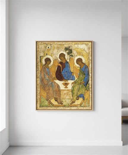 The Holy Trinity by Andrei Rublev Canvas Print | Orthodox Icon Wall Art | Russian Religious Painting Reproduction | Sacred Home Decor - Etsy