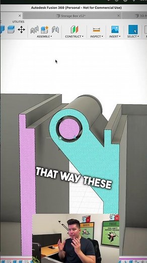 How A Print in Place Hinge is Made in Fusion 360 #3dprinting #shorts