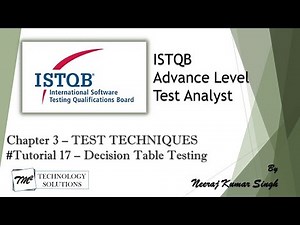 ISTQB Advance Test Analyst | 3.2.3 Decision Table Testing | ISTQB Tutorials