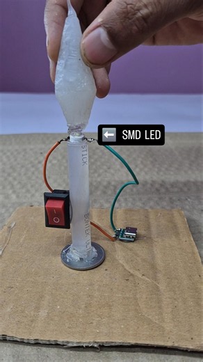 This amazing electric candle is powered by phone charger. make it using SMD LED, type C female pin