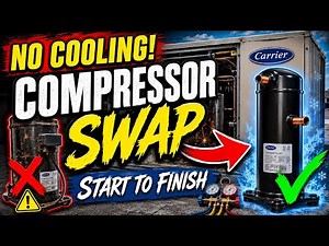 Carrier Package Unit Not Cooling | Compressor Replacement Start to Finish EP268