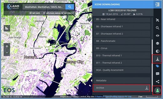 Consulta y descarga de imágenes de satélite. Land Viewer