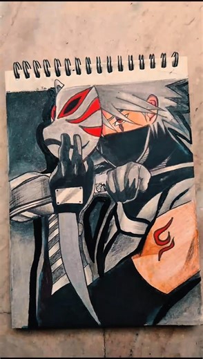 Kanishk art story_03 X kakashi🚨⚠️#shorts #animeeart #kakashi