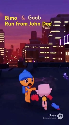 BIMO AND GOOB RUN FROM JOHN!!!! #forsakenc00lkidd #johndoe #bimobimo #dandysworld #dandysworldgoob