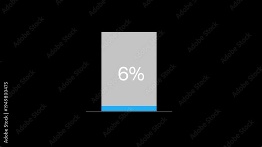 Animated 10 Percent Numerical Data Icon on Alpha Channel for Video Overlay