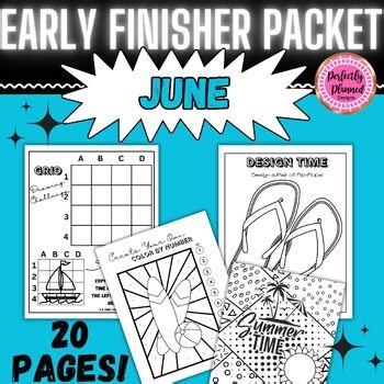 June Early Finishers Packet | Fun End of the Year Activities Summer Break Packet