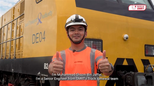 "Our team worked round the clock to ensure that the track works could be completed without compromising safely. We are thankful to the Land Transport Authority (LTA), our management, colleagues and ground staff, who worked tirelessly to complete works and resume services safely." - SMRT Senior Engineer (SE) Muhammad Shazni Bin Jaffar SE Shazni is one of the many #SMRT engineers who worked relentlessly to restore the affected portion of the East-West Line. 🔧🚆 Despite the challenges and intensit