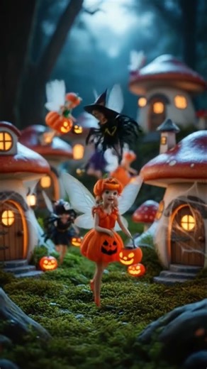 🧚Fairies flutter from mushroom house to mushroom house, trick-or-treating under the autumn moon 🌕