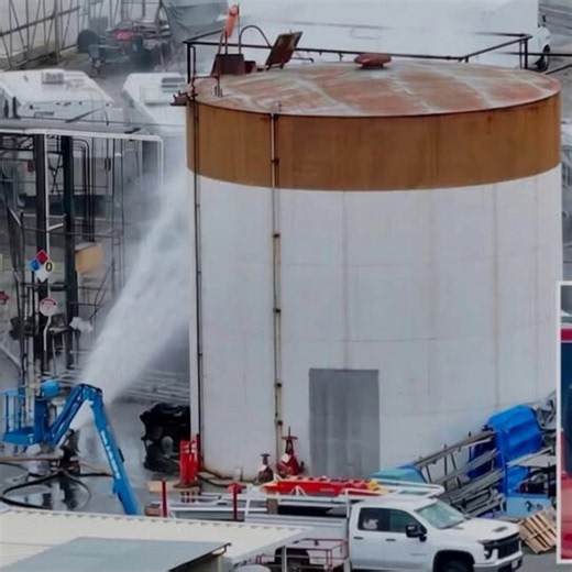 A large tank at an aerospace factory in Garden Grove started leaking. The chemical inside - methyl methacrylate, or MMA - is a clear liquid used to make airplane canopies and strong glues for aircraft parts. When air got in through the leak, the chemical began to harden and turn solid…just like superglue or epoxy does when you leave the tube open. This hardening process creates a lot of heat. With thousands of gallons reacting at once, the heat keeps building and speeds up the reaction even more
