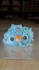 Scooping a blue icy paint blob to make a second one. #weirdart #Blob #paint | Nick Douillard