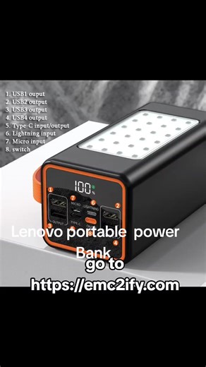 300,000mah lenovo portable power bank. go to https://emc2ify.com/ #iphone #iphonetips #phonetipsandtricks #apple #fyp #powerbank #samsung #android
