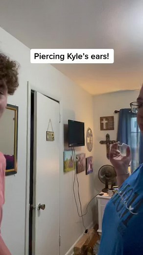 I pierced my sons ears yesterday. He was so worried it was going to hurt! #piercing #boymomlife #teenager #imababy