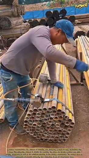Iron Pipe Strapping Process Using a Pneumatic Strapping Tool