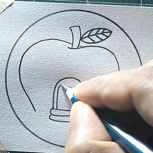 How to draw an apple house | All About Art