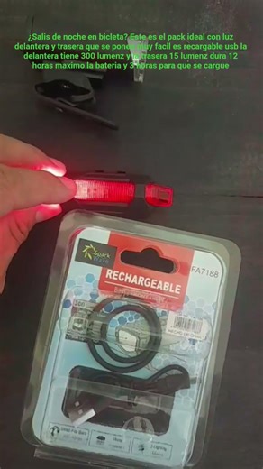 Luz bicicleta delantera/trasera usb recargable
