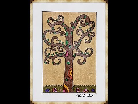 How to draw a Klimt's Tree of Life.
