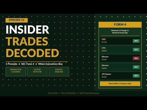 How to Track Insider Buying Using AI — SEC Form 4 Decoded (Free Signal, Every Stock)