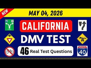 04 May 2026 | Real California DMV Written Test 2026 | 46 Real Test Questions | Car Permit Test New