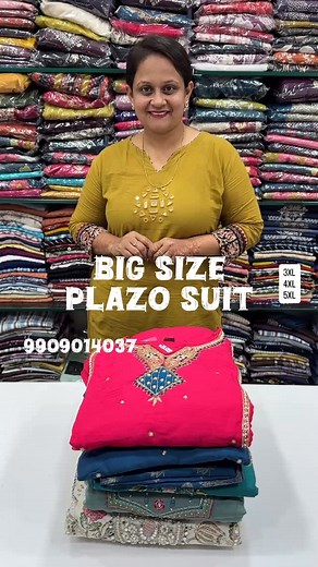 ✨ Big Size PLAZO Wedding Collection is back! ✨ Your most loved premium, festive & elegant plazo suits are now restocked in stunning colours and beautiful embroidery. Perfect for weddings, functions & celebrations — comfort style in 3XL, 4XL, 5XL! 💃 Limited Stock • Fast Selling • Book Now! Size: 3XL (46), 4XL (48), 5XL (50) No Exchange or No Return To Buy WhatsApp on 9909014037 or Visit our Store Shop No—1, Shimndhar Complex, Nr. Jain Derasar, K K Nagar Road, Prabhatchowk, Ghatlodiya, Ahmedabad-