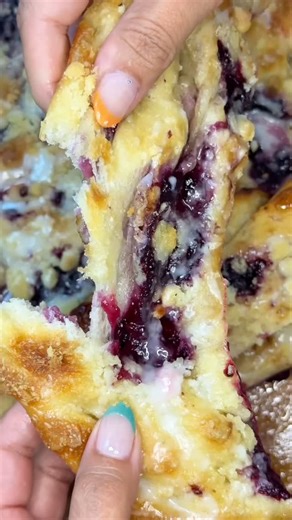 Liz Marek | I thought I was biting into a jelly donut... but it was lemon blueberry sourdough focaccia 🍋🫐✨ Chewy sourdough base, jammy blueberry... | Instagram