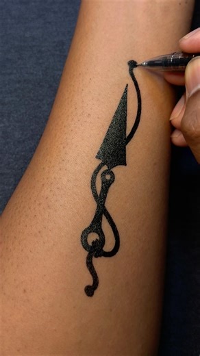 Ninja Ink: Kunai Weapon on Wrist (Gel Pen)…..#tattoo #anime #tattooideas