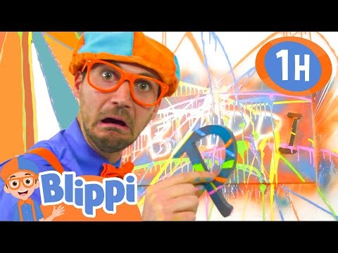 Blippi Learns Colors with Graffiti Art! | 1 HOUR OF BLIPPI TOYS