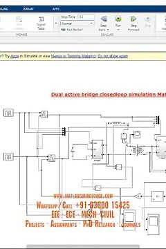 Dual active bridge closed loop simulation Matlab Simulink Design