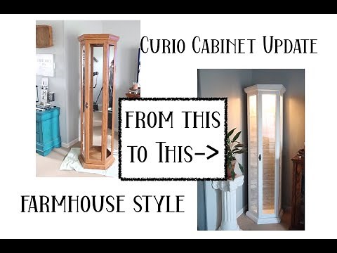 DIY Project Updating a Curio Cabinet to Farmhouse Style // ClutteredCorkBoard