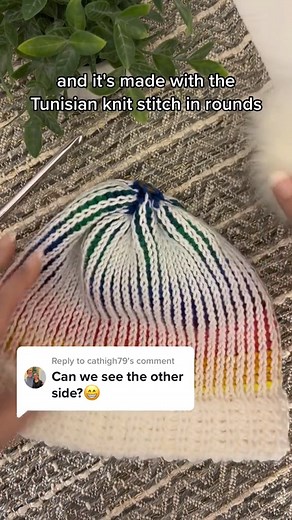 188K views · 1.6K reactions |  Did you know you can tunisian crochet in the round?! 勞 Learn how with this free hat pattern ---> https://www.nickishomemadecrafts.com/hidden-rainbow-tunisian-crochet-reversible-hat/ . . . . . #crochethat #crochetbeanie #tunisiancrochet #fallcrochet | Crochet Patterns & Tutorials by Nicki's Homemade Crafts | Facebook
