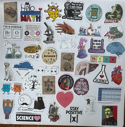 Science and Math Lover Stickers Collection 40  Sticker Lot Teacher Chemistry Biology STEM (S4) - Etsy