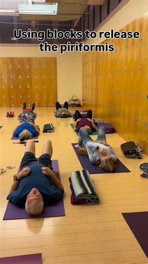 Triad Yoga Institute on Instagram: "Using a yoga block for piriformis release works through myofascial decompression and trigger point therapy. By placing a block strategically under the buttock or sacrum, you apply targeted pressure that mimics a deep tissue massage to loosen tight connective tissue (fascia) and the piriformis muscle itself."