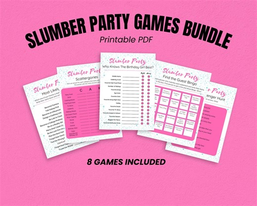 Teen Sleepover Games Bundle: Printable Birthday Party Activities | PDF Download - Etsy Australia
