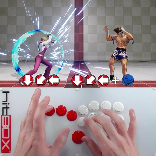 EZ double quarter circles in King of Fighters XV! #HitBox #HowToHitBox #KOFXV #FGC #FGCTikTok