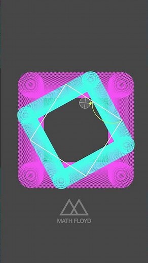 Rotating square spirograph art