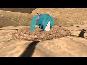 Hatsune Miku stuck in dry but soft mud~ Second Life Quicksand #20
