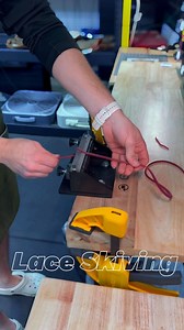 One of the best sounds in relacing 🔊 It’s very important to make sure that your palm laces are properly skived. This way they lay flat and are comfortable on your hand. | Glove Refresh