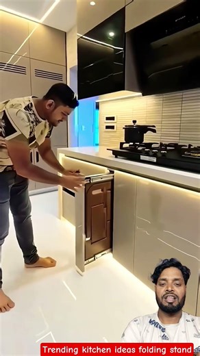 छोटे Kitchen के लिए Folding Stool 😲 Space Saving Kitchen Stool Idea #shorts