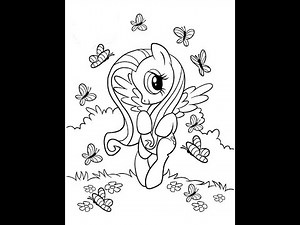 My little pony Fluttershy coloring book MLP coloring pages for kids