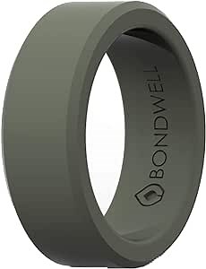 Silicone Wedding Ring for Men (Olive) Safe, Durable Mens Rubber Wedding Band for Active Athletic Male Life, Military, Fitness, Work & Workout (Size 12)