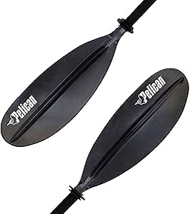 Pelican- Standard Kayak Paddle - Aluminum Shaft and a Durable Polypropylene Blade - 0/65° Blade Angle - with Drip Ring
