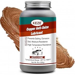 Keze Anti Seize Lubricant Copper Grease High Temp Anti-Seize Spark Plug Grease Prevent Salt and Moisture Heat Resistant Auto Lubrication Bottle Brushes for Caliper Pin Oxygen Sensor Lawnmower, 8 Oz