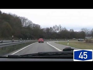 Driving on the Autobahn - Olpe A45 - Alsfeld A5