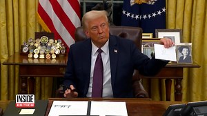 58K views · 821 reactions | President Trump discovered a letter left for him by Joe Biden while talking to reporters. | Inside Edition | Facebook