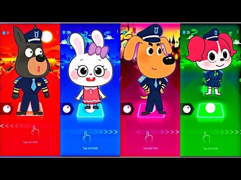 Police Officer 🆚 Little rabbit 🆚 Sheriff Labrador 🆚 Sheriff Papillon 🎶 Tiles Hop EDM Rush