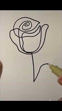 One line drawing rose