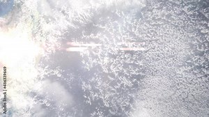 Earth zoom in from outer space to city. Zooming on Mauritius Port Louis. The animation continues by zoom out through clouds and atmosphere into space. View of the Earth at night. Images from NASA